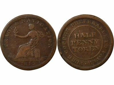Nova Scotia - 1/2 Penny Token, Trade & Navigation - 1813