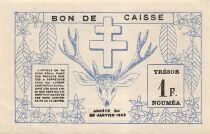 Nueva Caledonia 1 Franc - 29-03-1943 - P.55
