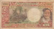 Nueva Caledonia 1000 Francs - Tahitian - Hibiscus - 1971 - Serial K.2