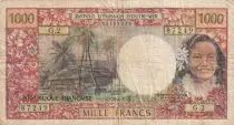 Nueva Caledonia 1000 Francs Tahitian 1971 - Serial G.2