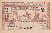 Nueva Caledonia 2 Francs - Tr�sorerie de Noum�a - 15-07-1942- P.53