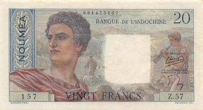 Nueva Caledonia 20 Francs - Young sheperd - ND (1954-1958) - P.50b