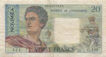 Nueva Caledonia 20 Francs - Young sheperd - ND (1954-1958) - P.50b