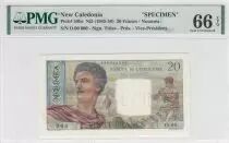 Nueva Caledonia 20 Francs Young farmer - ND (1958) - Specimen - P.50 -  PMG 66 EPQ