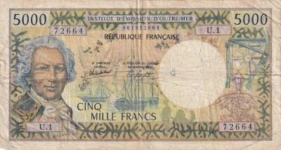 Nueva Caledonia 5,000 Francs - Bougainville - 1971?1984 - Noum�a - Series U.1