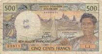 Nueva Caledonia 500 Francs - Fisherman - Pirogue - 1980