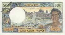 Nueva Caledonia 500 Francs Dugout Canoe - Polynesian man