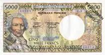 Nueva Caledonia 5000 Francs - Bougainville, Boats - Specimen - ND (1982-1984) - P.65cs