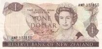 Nueva Zelanda 1 Dollar - Elizabeth II - Fantail - ND (1985-1989) - P.169b