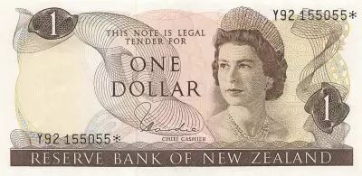 Nueva Zelanda 1 Dollar - Elizabeth II - ND (1977-1981) - Replacement - P.163d