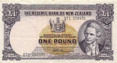 Nueva Zelanda 1 Pound - James Cook - ND (1956-60) - P.159c