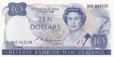Nueva Zelanda 10 Dollars - Elizabeth II - Nestor Kea - ND (1981-1989) - Serial NKE