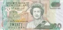 Nueva Zelanda 20 Dollars -  Elizabeth II - Karearea - ND (1992) - Serial AU - P.179a