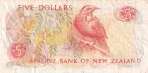 Nueva Zelanda 5 Dollar Elizabeth II - Tui - Serial JJC - 1989