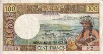 Nuevas H�bridas 100 Francs - Tahitienne - 1977 - Serial P.2 - VF - P.24b