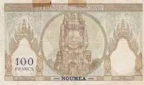 Nuova Caledonia 100 Francs - Statue of Angkor - Specimen cancelled - ND (1937-1967) - Serial F.14 - P.42s
