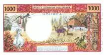 Nuova Caledonia 1000 Francs Tahitian woman - Hut in palm trees