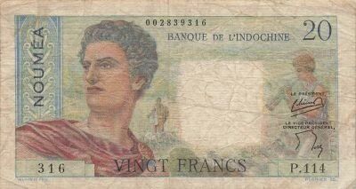 Nuova Caledonia 20 Francs - Young sheperd - ND (1954-58) - P.50b