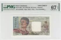 Nuova Caledonia 20 Francs Young farmer - ND (1958) - Specimen - P.50 -  PMG 67 EPQ