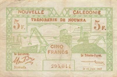 Nuova Caledonia 5 Francs - 15-06-1943 - Noum�a - P.58
