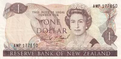 Nuova Zelanda 1 Dollar - Elizabeth II - Fantail - ND (1985-1989) - P.169b