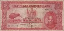Nuova Zelanda 10 Shillings - Chief Maori - Kiwi - 1934 - Serial 5Z