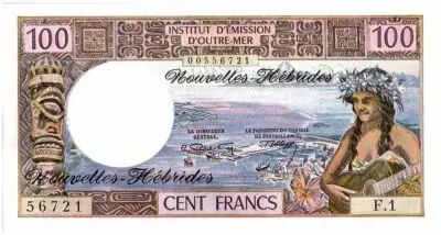 Nuovi H�brides 100 Francs Tahitienne - 1972 s�rie F.1