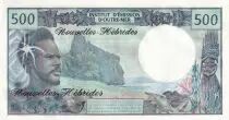 Nuovi H&eacute;brides 500 Francs - Fisherman - Marquises Islands - ND (1979) - Serial N.1 - P.19b
