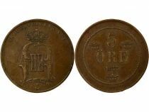 Oscar II - 5 &Ouml;re, Small Letters - 1875 Kungsholmen