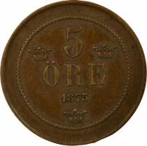 Oscar II - 5 &Ouml;re, Small Letters - 1875 Kungsholmen