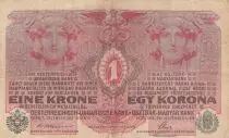 &Ouml;sterreich 1 Krone 1916 - Head of women - Overprint with black stamp