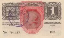 &Ouml;sterreich 1 Krone 1916 - Head of women - Overprint with purple stamp