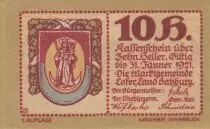 &Ouml;sterreich 10 Heller 1921 - Coat of Arms - City of Lofer, notgel 2nd type