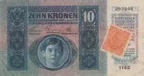 &Ouml;sterreich 10 Kronen 1915 - Overprint with postal stamp