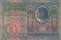 &Ouml;sterreich 100 Kronen 1912 - Overprint with pruple stamp