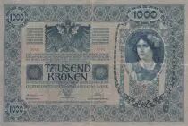 &Ouml;sterreich 1000 Kronen 1902 - Overprint with red stamp