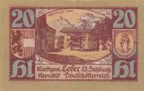 �sterreich 20 Heller 1921 - Man and Woman, mountain village - City of Lofer