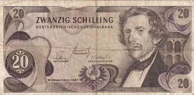 �sterreich 20 schilling - Carl Ritter - Serial LH - 1967 - P.142