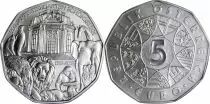 &Ouml;sterreich 5 Euros - Sch&ouml;nbrunn Zoo - Silver- 2002 - Under plastic, without cardboard case.