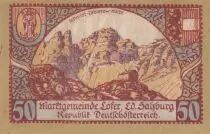 &Ouml;sterreich 50 Heller 1921 - Mountain view - City of Lofer