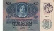 &Ouml;sterreich 50 Kronen 1914 - Overprint with purple stamp
