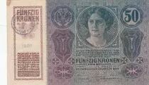&Ouml;sterreich 50 Kronen 1914 - Overprint with purple stamp