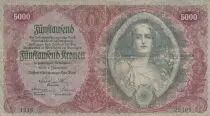 &Ouml;sterreich 5000 Kronen - Young woman - Num 1316 29405 - 1922