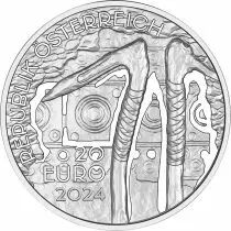 &Ouml;sterreich Hallstatt White Gold - Salt mines - 20 Euros Silver BE 2024