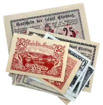 &Ouml;sterreich Lot de 20 ex NOTGELD \ au hasard\ 
