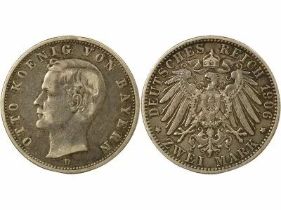 Otto I - 2 Silver Mark - 1906 D Munich