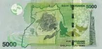 Ouganda 5000 Shillings - Montagne - Oiseaux - 2010 -  P.51a