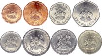 Ouganda Série de 8 pièces - 1-2-5-10-50-100-200-500 Shillings - 1987-2008