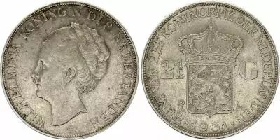 Paesi Bassi 2 1/2 Gulden, Wilhelmina I - 1931