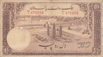 Pakistan 10 Rupees -  Shalimar gardens - ND (1951-1967)  - Serial WP